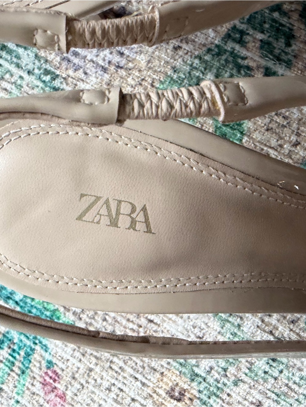 Zara Nude Patent Slingback Pointed-Toe Pumps - Picture 3 of 4